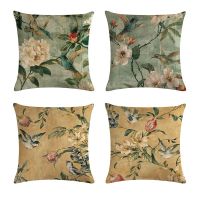 hot！【DT】❁✖  Birds Cushion Cover Valentines Day Floral Cotton Sofa Couch Throw Pillows T109