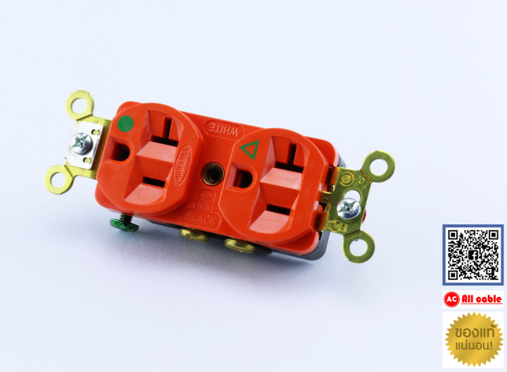 ของแท้100-ปลั๊กผนัง-hubbell-รุ่น-ig8300-made-in-u-s-a-ผ่านการ-cryogenic-หน้าสีแดง-ร้าน-all-cable
