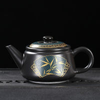 Jingdezhen Vintage black ceramics Tea pot Chinese tea set customization porcelain teapot Oolong tea Handmade kettle 240ml