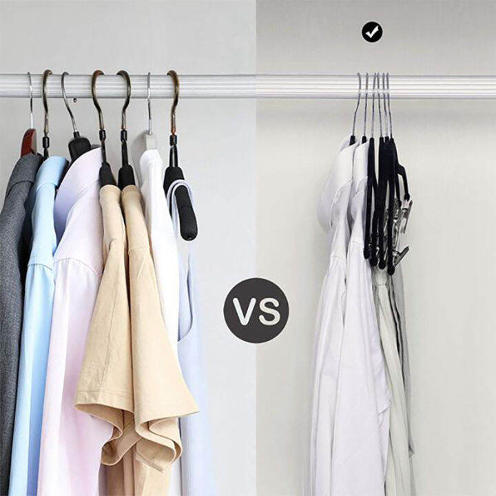 10-pack-clothes-hangers-with-clips-black-velvet-hangers-use-for-skirt-and-clothes-hanger-pants-hanger-ultra-thin-no-slip