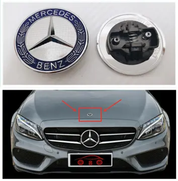 57mm Hood logo bonnet emblem for Black Brabus B symbol Mercedes Benz C E S  class Horizontal front badge