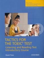 Bundanjai (หนังสือคู่มือเรียนสอบ) Tactics for the TOEIC Test Reading and Listening Test Introductory Course Student s Book (P)