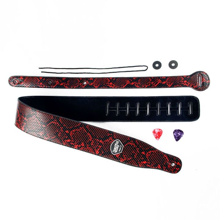 rockyou-snakeskin-pattern-guitar-strap-free-2-paddles-durable-adjustable-acoustic-electric-bass-strap-guitar-accessories