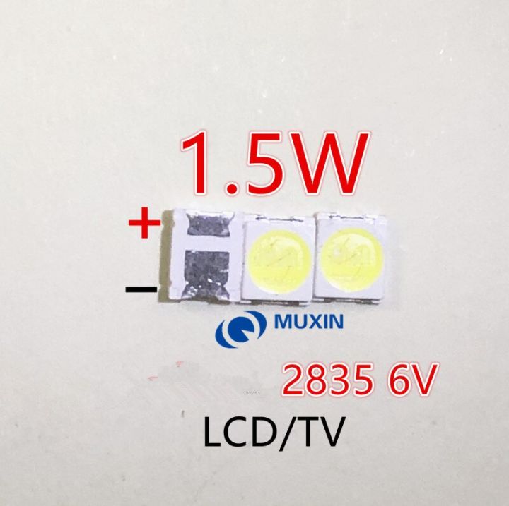 ไฟแบล็คไลท์ LED 50ชิ้น,ไฟ LED พลังงานสูง1.5W 6V 1210 2835 3528 131LM ไฟหลังจอ LCD สีขาวเย็นสำหรับใช้ในทีวีโทรทัศน์