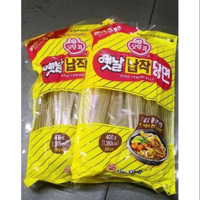 【READY STOCK】 Ottogi korean glass noodles wide vermicelli 400g flat for