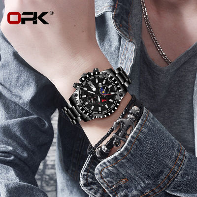 OPK Luxury Watch for Men Black Sale Original Waterproof Stainless Steel Mens Watches Date Luminous Hour Hand New Creative Dial Cool Fashion Personalized Silver / Black