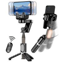 ◄۞☾ Gimbal Stabilizer สำหรับสมาร์ทโฟน ขาตั้งกล้องไม้เซลฟี่ 2 แกนพร้อมการติดตามใบหน้า การหมุน 360° แบบพกพา 4 in 1