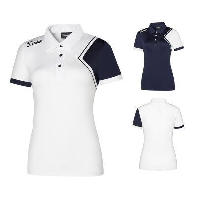 New golf ladies white sports ball jacket short-sleeved T-shirt quick-drying sweat-wicking breathable polo shirt PING1 DESCENNTE Castelbajac Mizuno Honma Callaway1✉✚❦