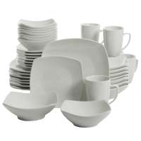 Everyday Square Expanded 40-Piece Dinnerware Set Plate Sets  Dinner Set  China