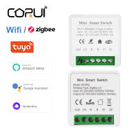 CORUI 16A Tuya Wifizigbee Mini Smart Switch 2-Way Control Smart Life DIY Light Switches สำหรับ Alexa Home Yandex Alice