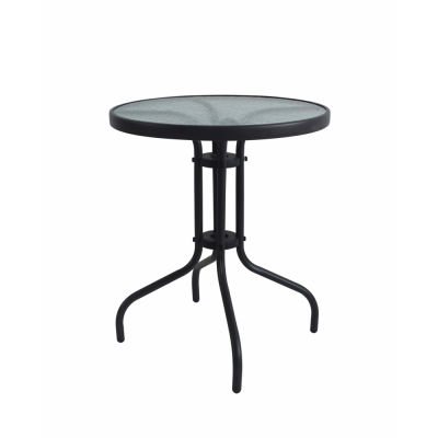 Table steel round, outdoor/indoor, size 60x60x70 cm.