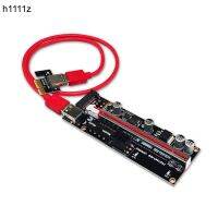 Pci-e Riser 1x 009S Plus Pci-e ไปยัง16x อะแดปเตอร์การ์ดไรเซอร์ช่องเสียบสายเคเบิลสีแดง3.0 60ยูเอสบีซม. 4pin 6pin พลังงาน Sata สำหรับการทำเหมืองแร่ Btc