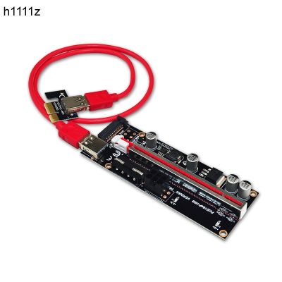 【In-Stock】 Huilopker MALL ใหม่ล่าสุด PCI-E Riser 009S PCI-E 1X ไปยัง16X สล็อตอะแดปเตอร์ Riser การ์ด60เซนติเมตร USB 3.0สีแดงเคเบิ้ล4pin 6pin SATA พลังงานสำหรับ BTC การทำเหมืองแร่