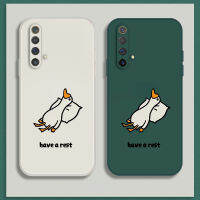 เคสRealmeX3 SuperZoom Case เคสการ์ตูนน่ารักเป็ดเคสซิลิโคนเหลว Flocking ฝาครอบโทรศัพท์ป้องกัน เคสโทรศัพท์