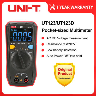UNI-T UT123 UT123D เครื่องทดสอบมัลติมิเตอร์แบบดิจิตอลช่วงอัตโนมัติ Mini อุณหภูมิ AC DC โวลต์มิเตอร์ความจุความถี่