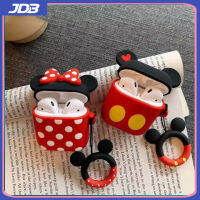 JDB Mic-Key Min-Nie Mouses เคสหูฟังสำหรับ Apple AirPods/AirPods2ซิลิโคนครอบหูฟัง Air Pods กระเป๋าป้องกัน AirPod อุปกรณ์เสริมสีแดงสีดำ