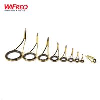 Wifreo 9PCS Gold Color Stainless Steel Strengthened Y Rack Fishing Rod Guide Rings Eyelet for Baitcast Boa Rod Building Rapair