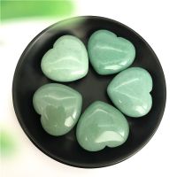 1ชิ้นธรรมชาติสีเขียว Aventurine หัวใจจักรหินแกะสลักเรกิบำบัดตกแต่งหินธรรมชาติและ