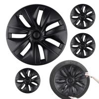 4Pcs ล้อ Hub สำหรับ Tesla รุ่น Y 19นิ้ว Hubcap ABS รถขอบเต็มฝาครอบ Hub Caps สำหรับ Tesla รุ่น Y 2020-2023