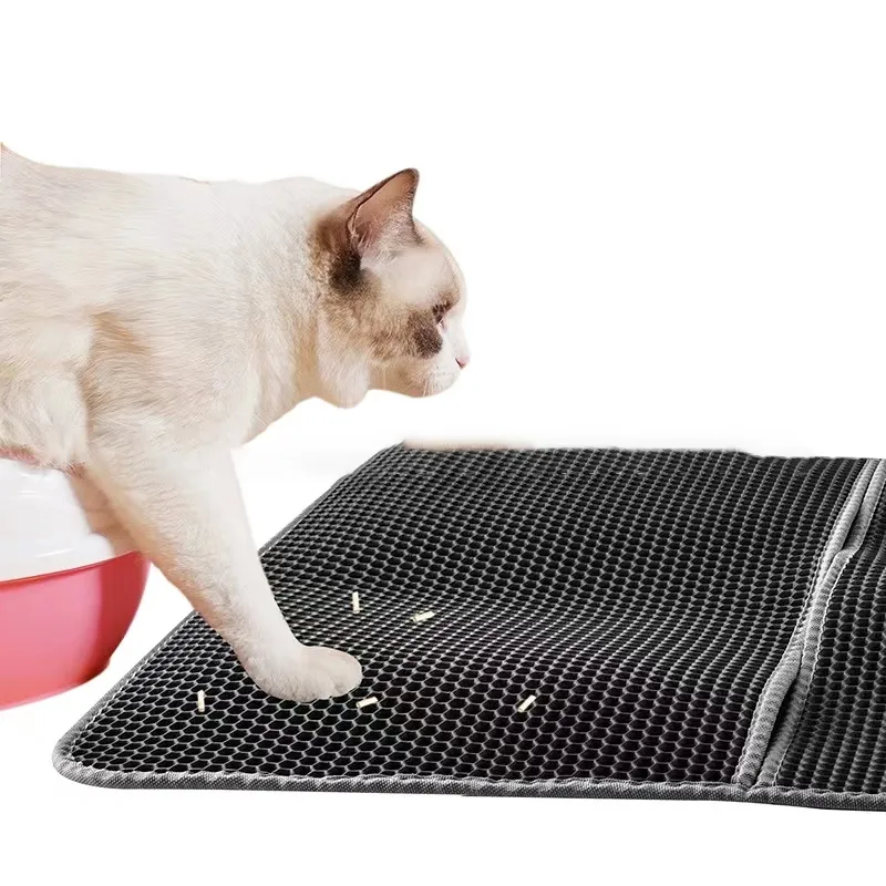 Double-Layer Cat Litter Mat Trapper Foldable Pad Pet Rug EVA Foam