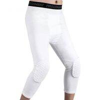 【hot】！ 1Pc Anti-collision PantsSafety Anti-Collision Basketball Men Training 3/4 Leggings Pant Knee