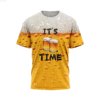 2023 NEW Casual Short Sleeve T-shirt 3d Printing Beer Festival Style Fashion Casual Mens Summer T-shirt fashion