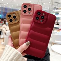 Soft Down Jacket Silicone Phone Case For iPhone 11 12 13 14 Pro Max XS X XR 7 8 Plus Shockproof Candy Bumper Back Cover Phone Cases