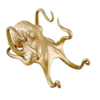 Creative Octopus bracket golden Octopus lazy mobile phone bracket Pen Holder small animal Ornaments for Home Office Decoration