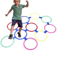 Hopscotch Ring Game Toys 10 Multi Colored Rings And 10 Connectors Fun Play Set For Girls And Boys Sensory Training Sports Toy