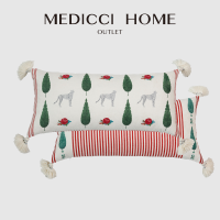 Medicci Home Richly Ornamented Bolster หมอน Panthère สไตล์แรงบันดาลใจ Cheetah Leopard ตกแต่ง Accent เบาะรองนั่ง30x65