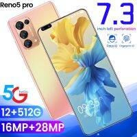 【CW】 Reno5 Pro สมาร์ทโฟนกล้อง HD โทรศัพท์มือถือ Android 16GB RAM 512GB ROM หน่วยความจำความจุมาก4G โทรศัพท์มือถือ วันวาเลนไทน์ ของขวัญ