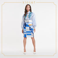 Kloset Greece Print Skirt(SS20-S003)กระโปรงแฟชั่น กระโปรงสั้น กระโปรงพิมพ์ลาย เสื้อผ้าแฟชั่น