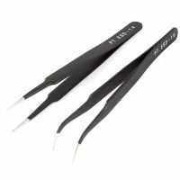 【LZ】♘  New ESD-14 ESD-15 Anti-static Curved Straight Tip Forceps Precision Soldering Tweezers Set Electronic ESD Tweezers Tool