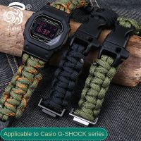 Untuk Casio G-SHOCK DW5600 GW-M5610 GW5000 tali jam nilon GA100/110/120/300/400/700 tali kanvas aksesoris gelang adaptor