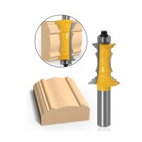 12mm Shank Crown Molding Router Bit พร้อมแบริ่งด้านบนเครื่องตัดมิลลิ่งหน้างานไม้ 2 ตัวเลือกความยาวตัด -38.1 หรือ 64mm