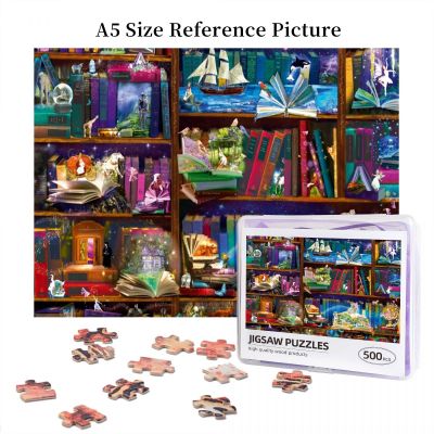 Library Adventures In Reading Wooden Jigsaw Puzzle 500 Pieces Educational Toy Painting Art Decor Decompression toys 500pcs