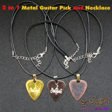 Mens Guitar Pick Dark Skull Pendant Stainless Steel Rock Necklace Fast  Shipping | eBay