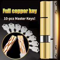 【YF】 8-track full copper lock core Super C-class anti-violence 36 tooth cylinder Double-sided blade security door Core w 10 Keys