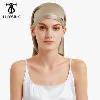 LILYSILK Silk Bonnet Women Extra Long Lace Up Cap For Sleep Elastics Bandage Headband For Hair Hat Free Shipping