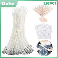 Candle Making Kit 100pcs 7.87inch Candle Wicks with Candle Wick Stickers and 10pcs Candle Centering Device for Candle DIY Christmas Party Supplies