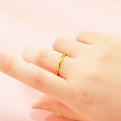[ฟรีค่าจัดส่ง] แหวนทองแท้ 100% 9999 แหวนทองเปิดแหวน. แหวนทองสามกรัมลายใสสีกลางละลายน้ำหนัก 3.96 กรัม (96.5%) ทองแท้ RG100-117