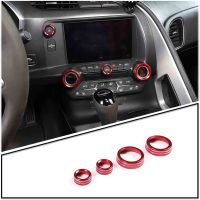 Central Console AC Volume Knob Button Switch Trim AC Volume Knob Button Cover for Chevrolet Corvette C7 2014-2019 Accessories Red