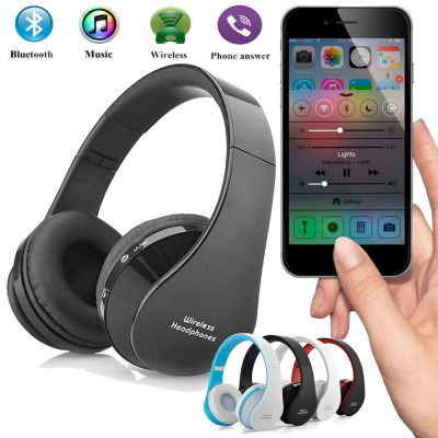 พับหูฟังไร้สายพร้อมไมโครโฟนเด็กหูฟังบลูทูธสเตอริโอชุดหูฟังเบสสำหรับ PC MP3 iPad ทั้งหมดสมาร์ทโฟนไร้สายแบบ Over-The-Ear และลำโพงบลูทูธหูฟัง