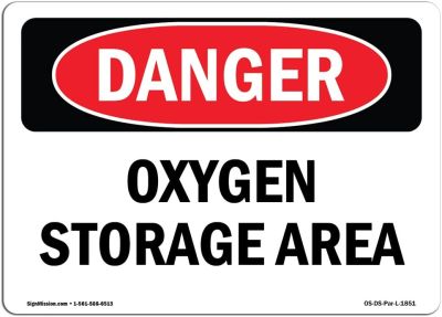 พื้นที่จัดเก็บออกซิเจนป้ายอันตราย OSHA ป้ายพลาสติกปกป้องของคุณโกดังไซต์ก่อสร้างธุรกิจและพื้นที่ร้านค้าผลิตในสหรัฐอเมริกา