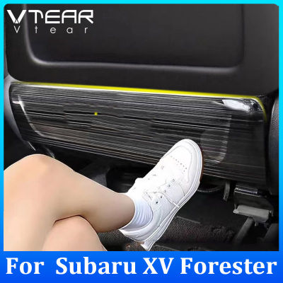 Vtear For Subaru XV Forester 2020 2021 2022 2023 Car Stainless steel seat kick plate 2PCS Child Anti-Kick Panel Cover Automotive interior accessories