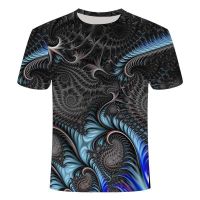 New 3D Casual Abstract Pattern Mens t-shirt Summer Fashion Interesting Print T-shirt Hip Hop Round Neck Trending t-shirts Tops