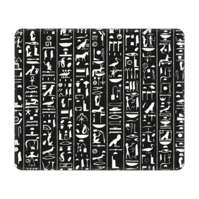 Hieroglyphics Egyptian Mouse Pad with Locking Edge Gaming Mousepad Non-Slip Rubber Base Egypt Pattern Office Desk Computer Mat