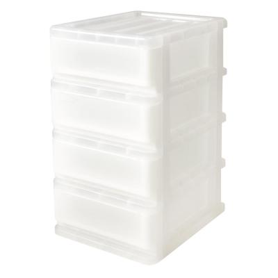 ตู้ลิ้นชัก 4 ชั้น SN 37x28x49.5 ซม. สีขาว4-DRAWER PLASTIC CABINET SN 37X28X49.5CM WHITE **ลดราคาจัดหนัก **