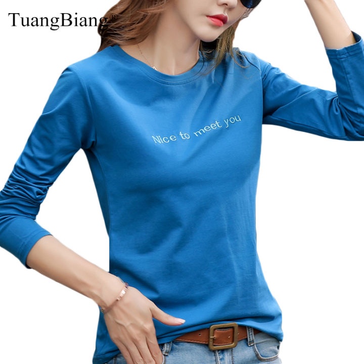 letter-embroidery-2022-autumn-cotton-t-shirt-spring-women-long-sleeve-casual-red-t-shirts-fashion-o-neck-blue-yellow-simple-tops