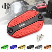 ฝาครอบถังน้ำมันอลูมิเนียมสำหรับ for Ninja 400 2017 2018 2019 2020 2021 Motorcycle Front Brake Reservoir Fluid Cover